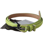 Scervino Street Green Leather Chartreuse Silver Green Buckle Belt BEL8117-85