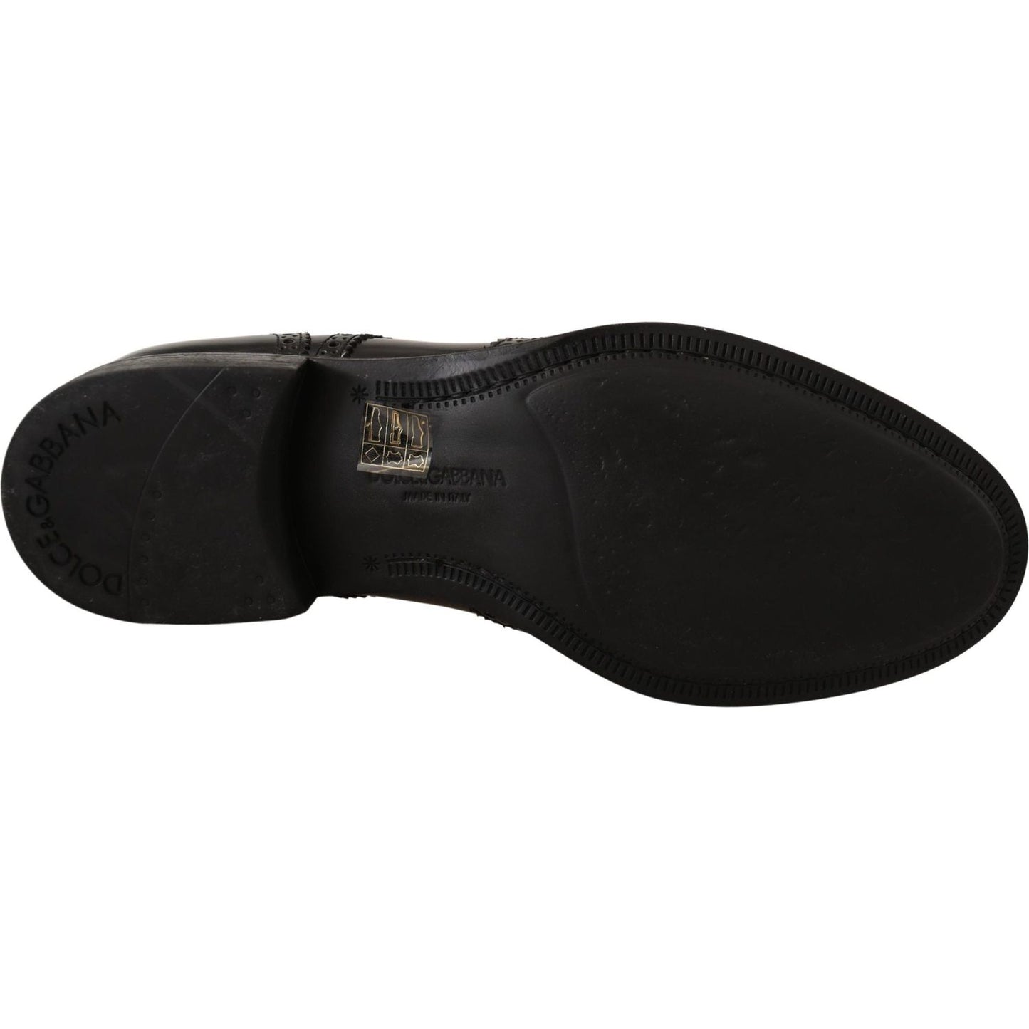 Dolce & Gabbana Black Leather Oxford Wingtip Formal Shoes MV3975-39