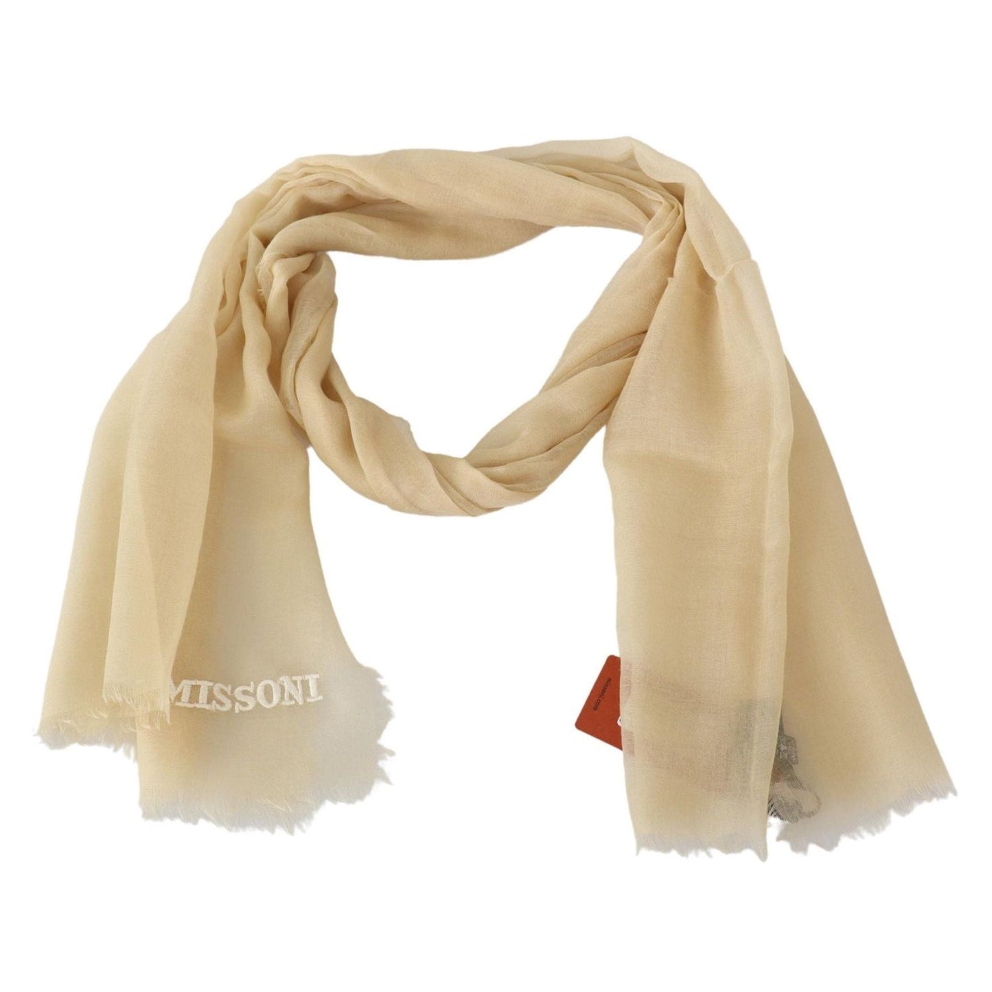 Missoni Beige Cashmere Unisex Neck Scarf MS2138BG