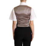 Dolce & Gabbana Black Jacquard Floral Waistcoat Vest Green TSH5979 -40