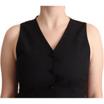 Dolce & Gabbana Black Button Down Sleeveless Viscose Vest Top TSH7062 - 36