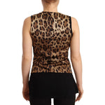 Dolce & Gabbana Black Button Down Sleeveless Vest Wool Top TSH7065 - 40