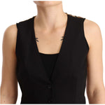 Dolce & Gabbana Black Button Down Sleeveless Vest Wool Top TSH7065 - 40