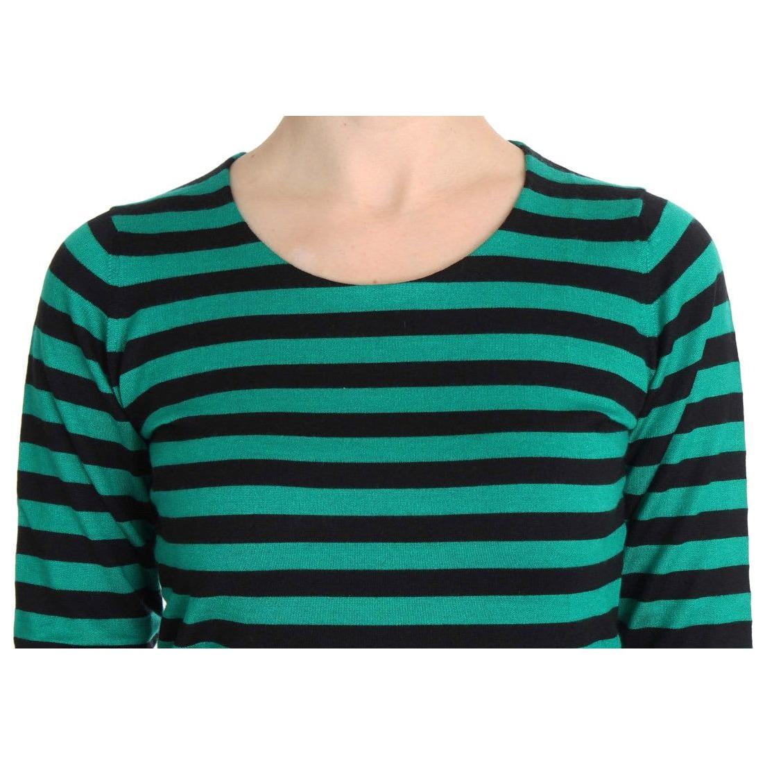 Dolce & Gabbana Green Black Silk Cashmere Sweater SIG20572-4