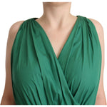 Dolce & Gabbana Green Cotton Sleeveless V-neck Dress DR28303 - 46