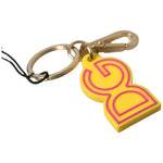 Dolce & Gabbana Yellow Rubber DG Logo Gold Brass Metal Keyring Keychain SMY101195