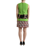 Dolce & Gabbana Apple Green Sleeveless Panelled Shift Dress DR281015-38