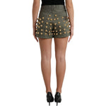 Dolce & Gabbana Green Embellished Cotton High Waist Hot Pants Shorts PAN74900-40