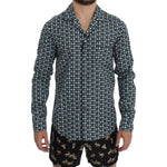 Dolce & Gabbana Green Hat Print Cotton Pajama Shirt Sleepwear SIG12381-4