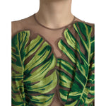 Dolce & Gabbana Green Banana Leaf Sleeveless Long Maxi Dress DR281084-40