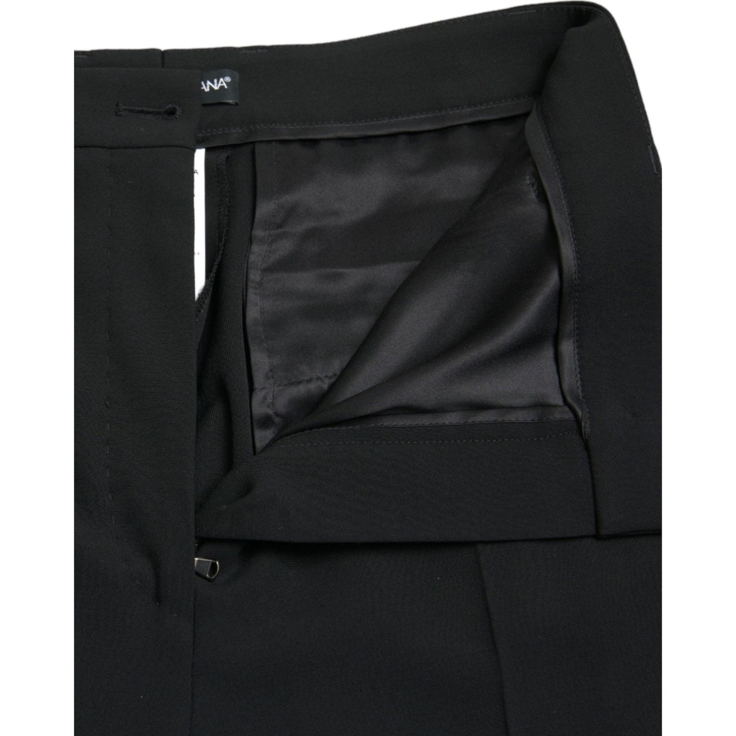 Dolce & Gabbana Black Wool High Waist Tapered Pants PAN74984-40