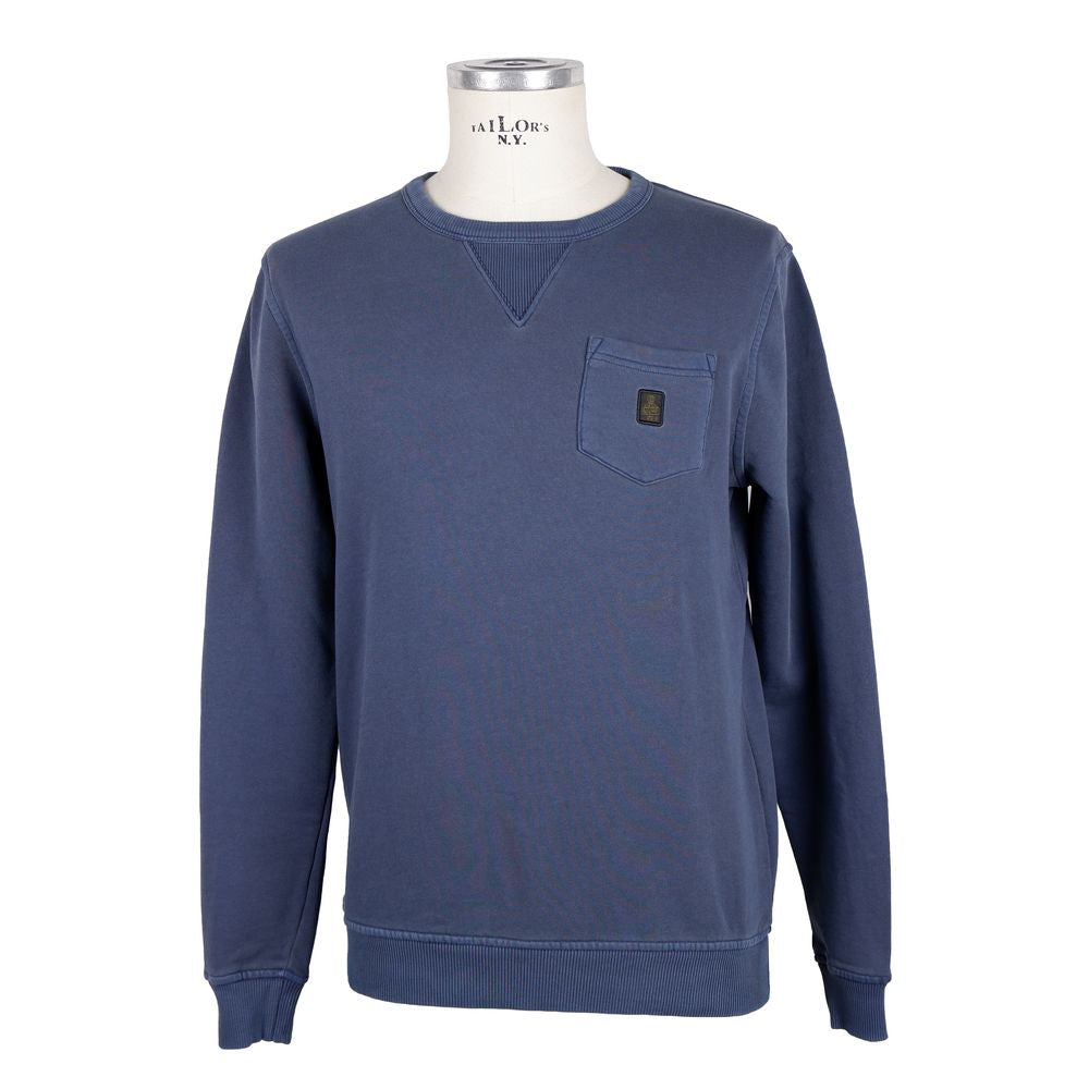 Refrigiwear Blue Cotton Men Sweater with Chest Pocket RE-9224-XL