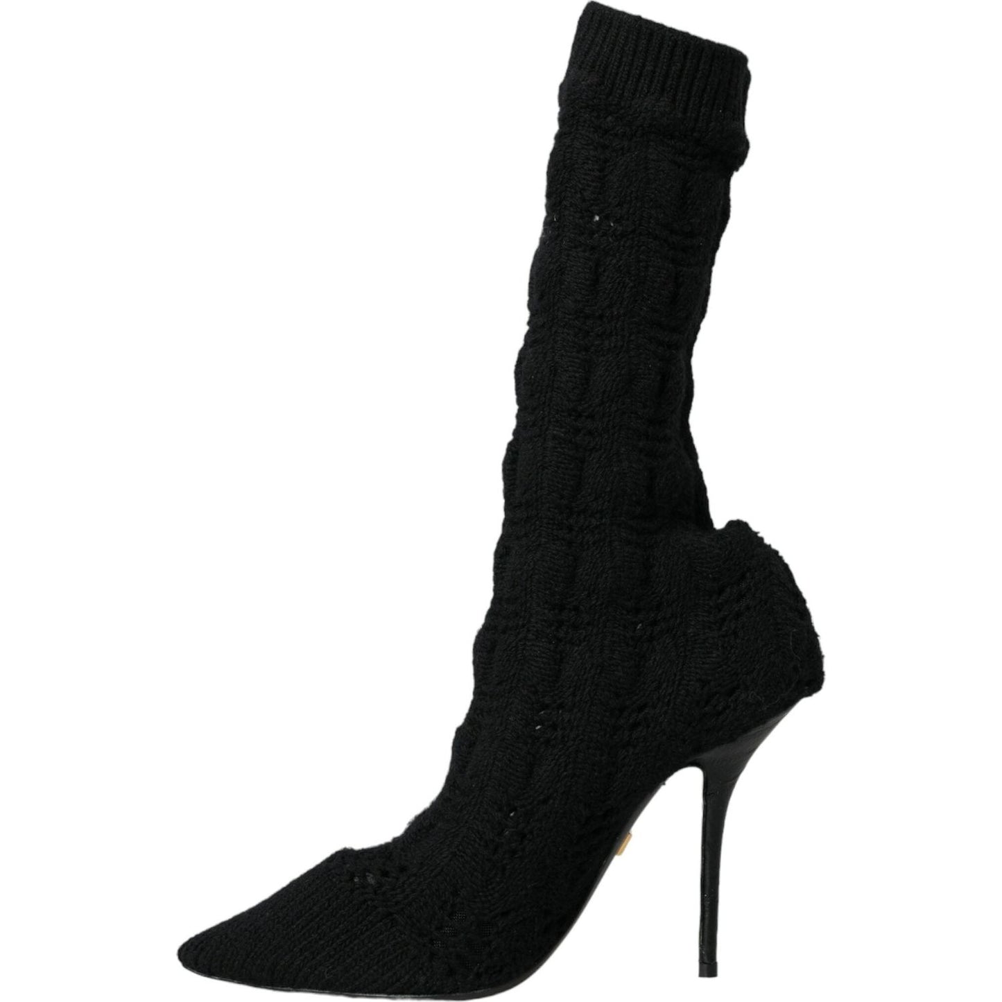 Dolce & Gabbana Black Stiletto Heels Mid Calf Boots Shoes LA10724-39