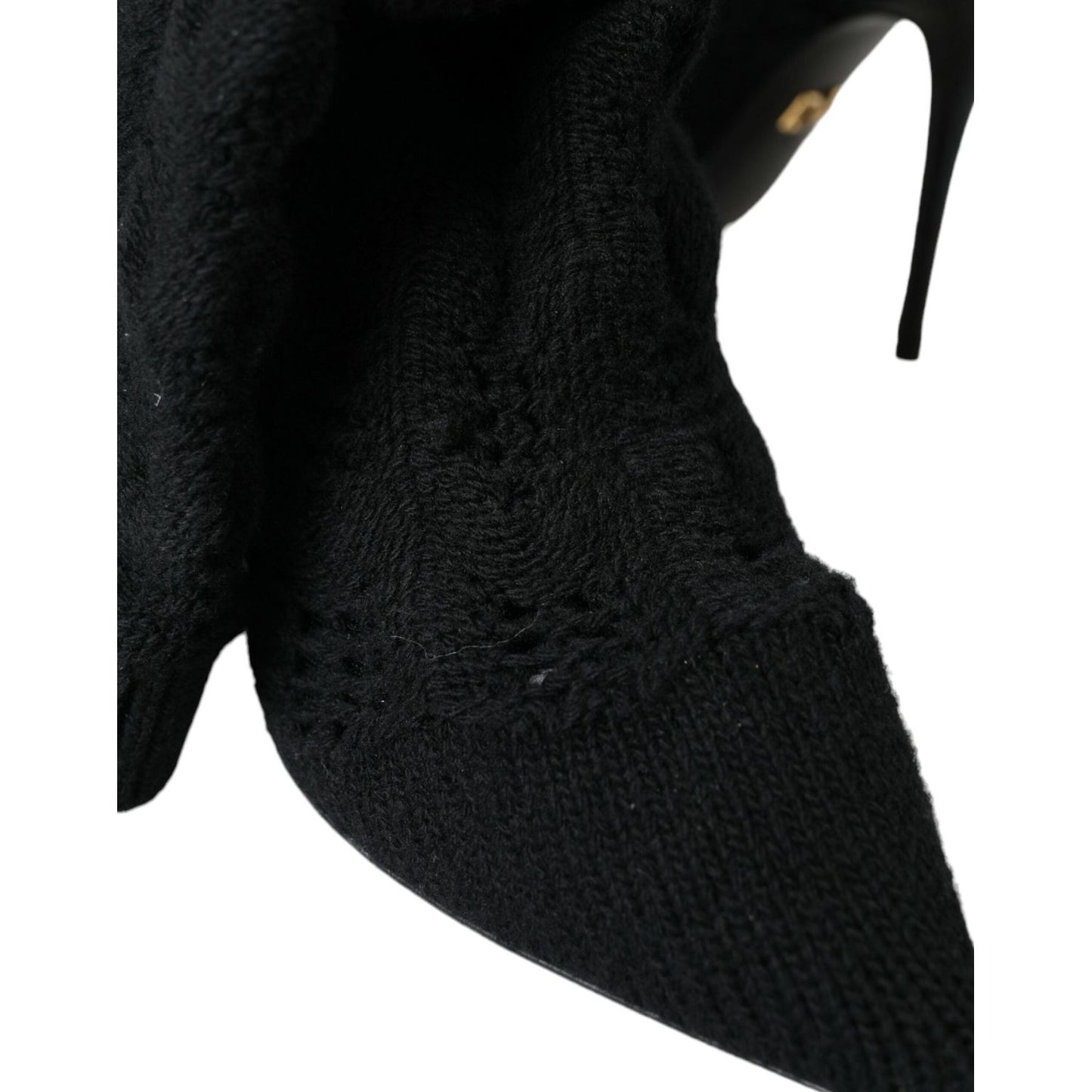 Dolce & Gabbana Black Stiletto Heels Mid Calf Boots Shoes LA10724-39