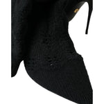 Dolce & Gabbana Black Stiletto Heels Mid Calf Boots Shoes LA10724-39