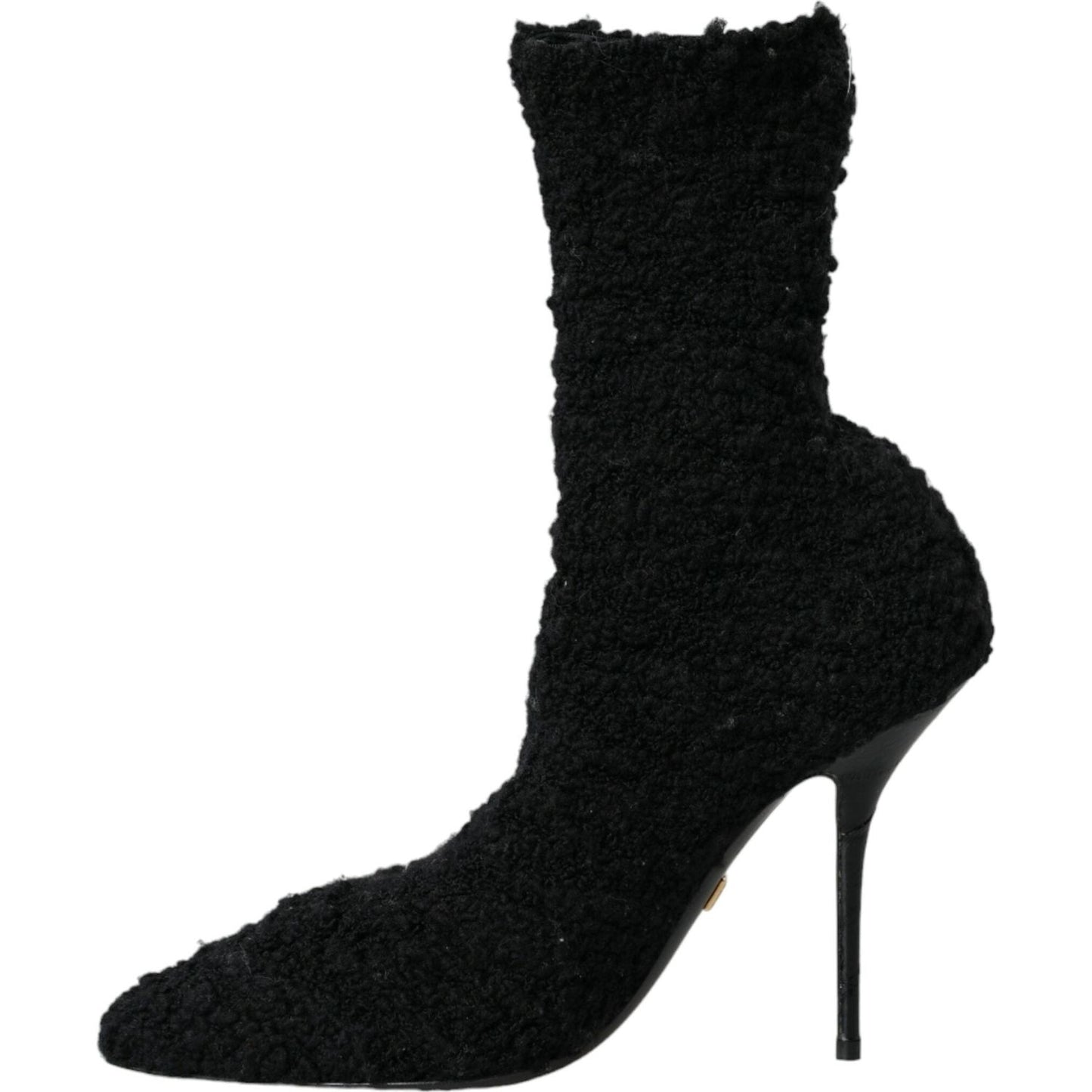 Dolce & Gabbana Black Stiletto Heels Mid Calf Boots Shoes LA10844-37.5