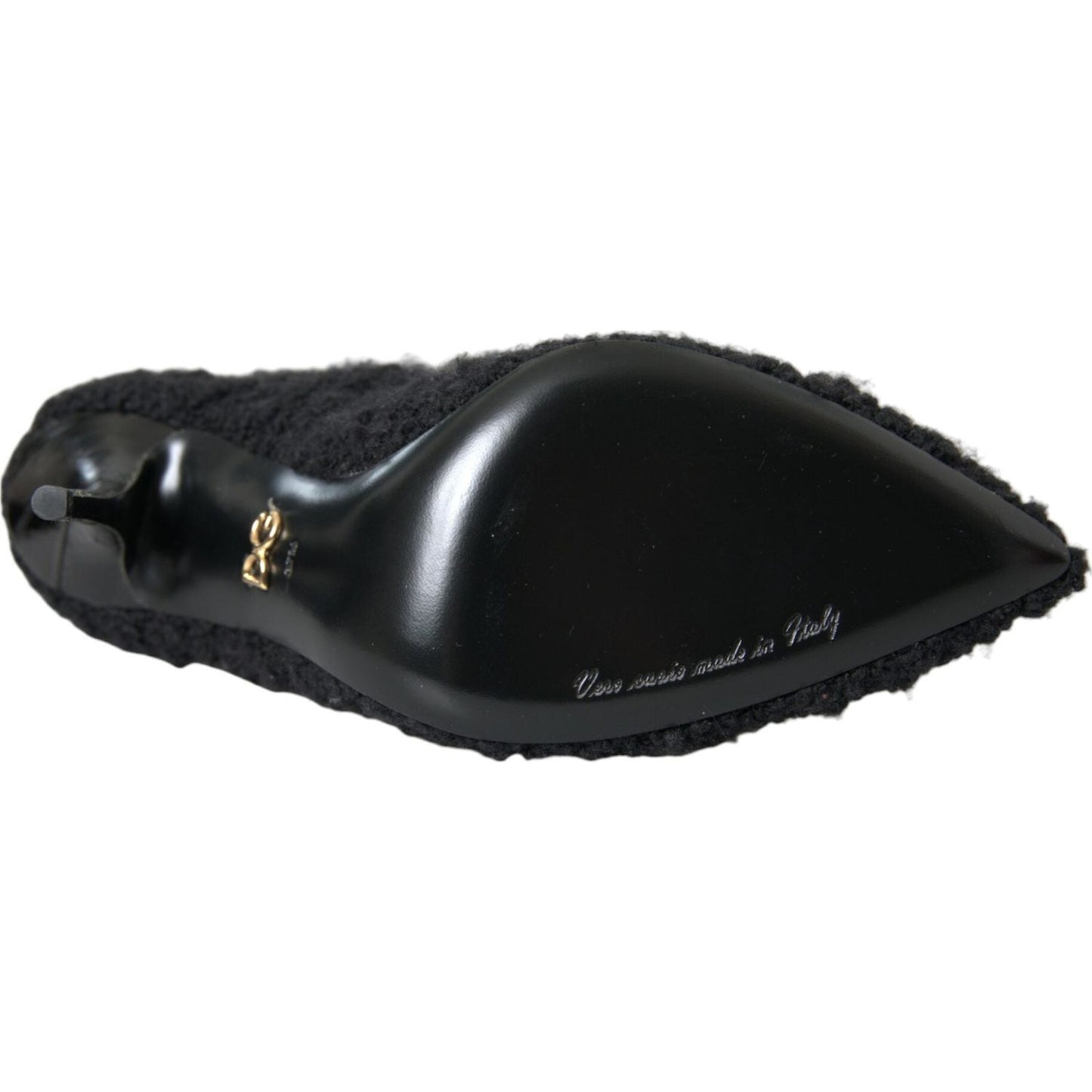 Dolce & Gabbana Black Stiletto Heels Mid Calf Boots Shoes LA10844-37.5