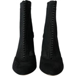 Dolce & Gabbana Black Mesh Stiletto Heels Ankle Boots Shoes LA10928-40