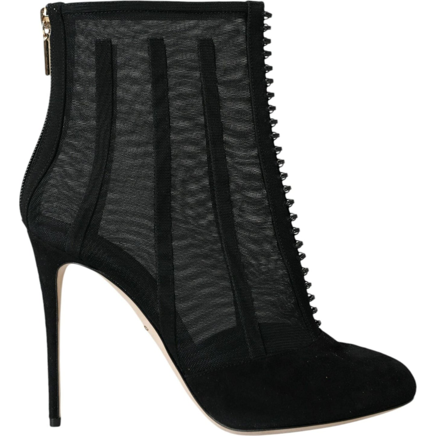 Dolce & Gabbana Black Mesh Stiletto Heels Ankle Boots Shoes LA10928-40