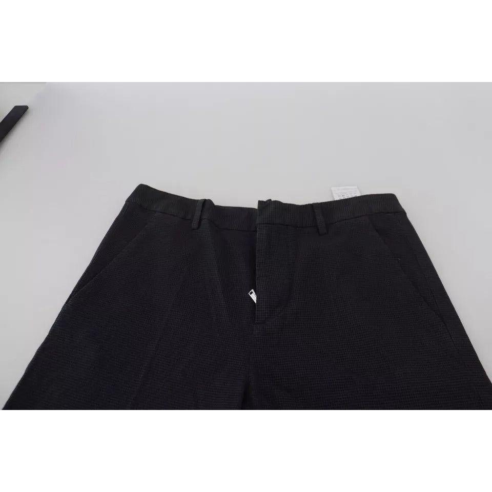 Dsquared² Black Checkered High Waist Straight Pants PAN74502-38