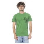 Cavalli Class Green Cotton Men T-Shirt CA-24385-L