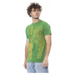Cavalli Class Green Cotton Men T-Shirt CA-24360-L