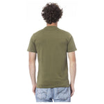 Cavalli Class Green Cotton Men T-Shirt CA-24370-L
