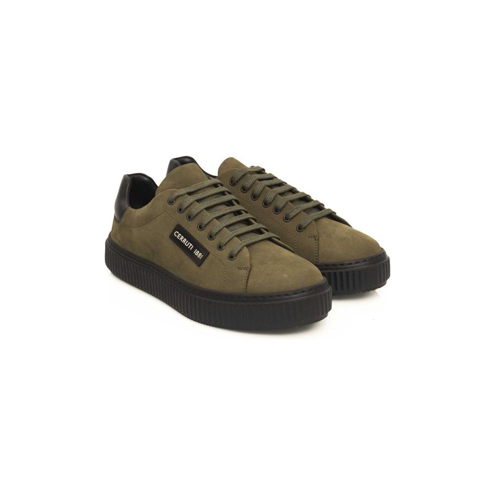 Cerruti 1881 Green Cowhide Men Sneaker CE-24456-EU41/US8