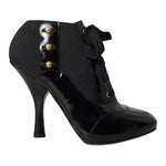 Dolce & Gabbana Black Jersey Stretch Ankle Boots Shoes LA10817-39