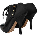 Dolce & Gabbana Black Jersey Stretch Ankle Boots Shoes LA10817-39