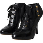 Dolce & Gabbana Black Jersey Stretch Ankle Boots Shoes LA10817-39