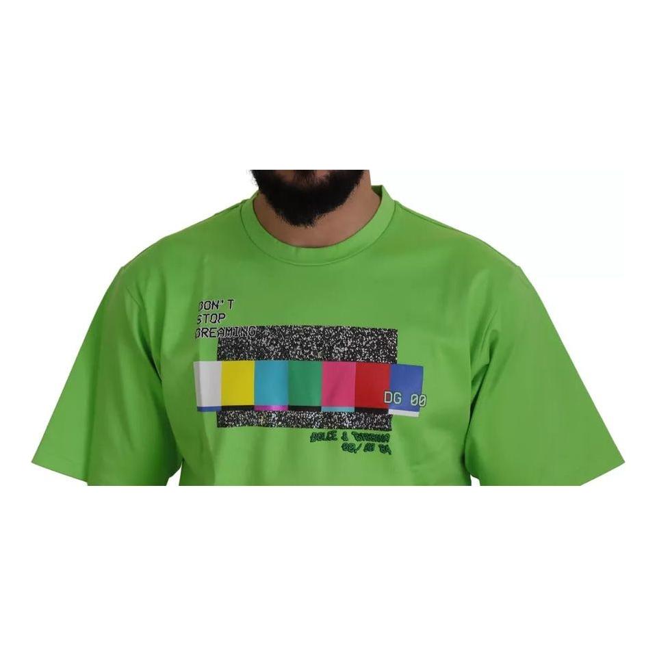 Dolce & Gabbana Green Cotton DG CHANNEL Top T-shirt TSH83079-48