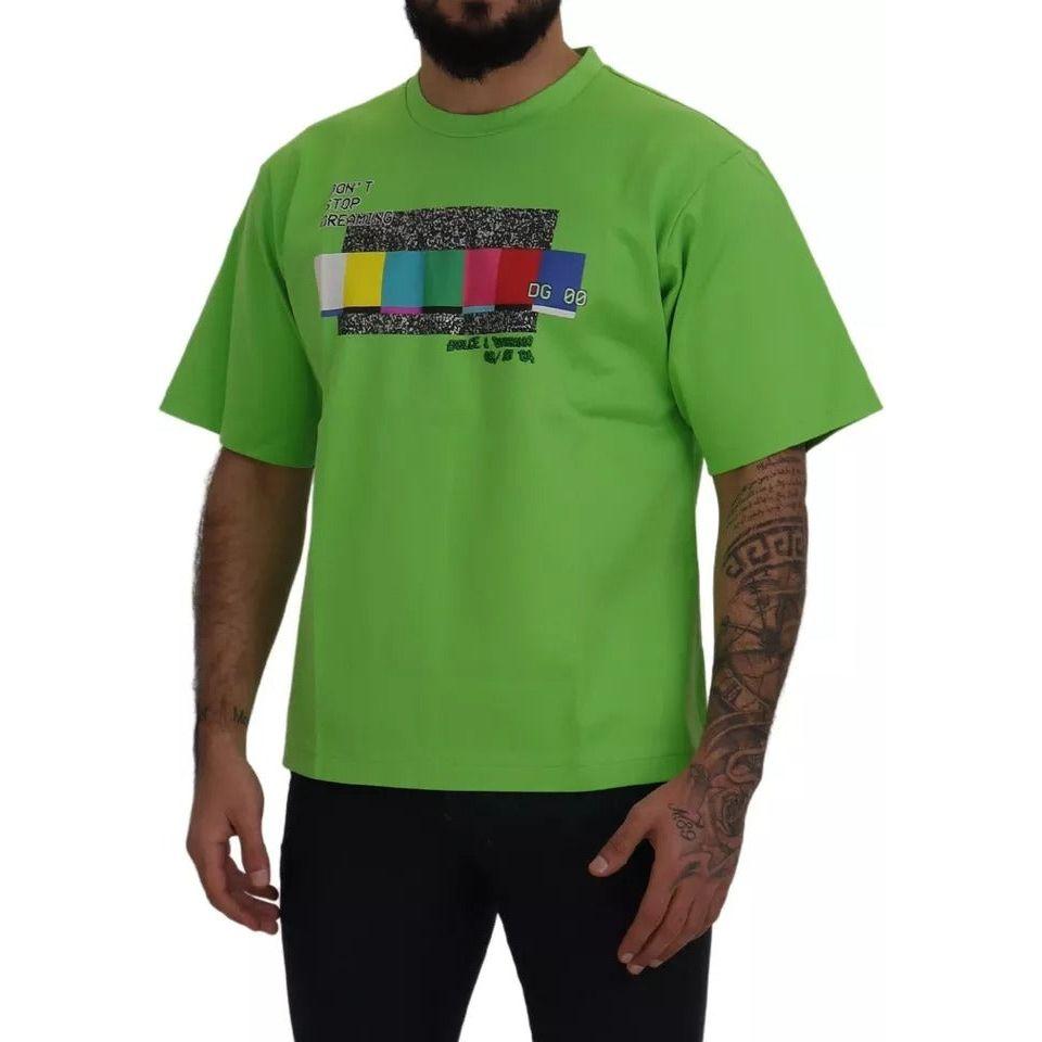 Dolce & Gabbana Green Cotton DG CHANNEL Top T-shirt TSH83079-48