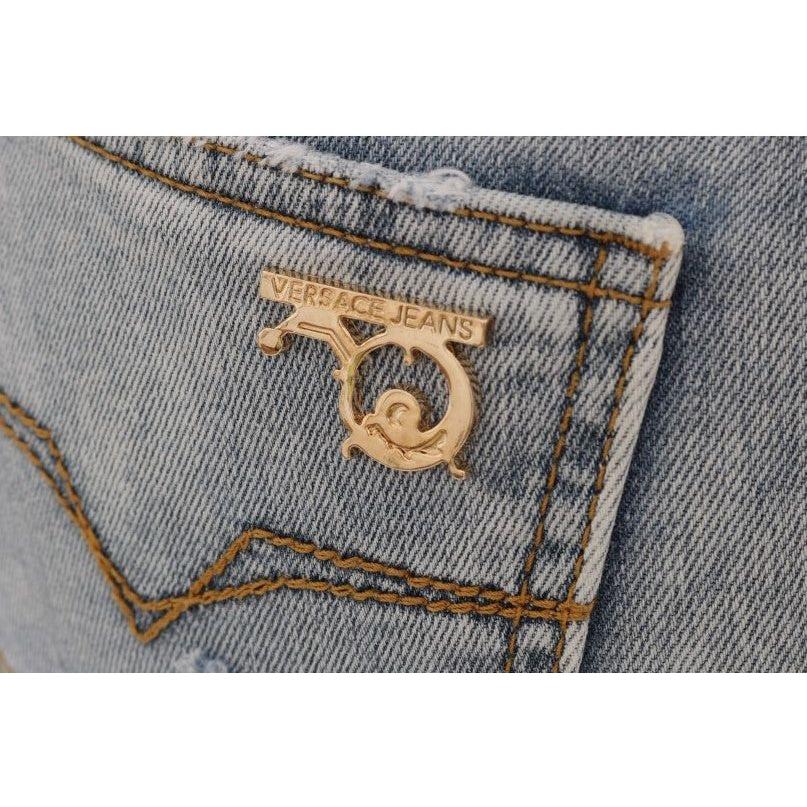 Versace Jeans Blue Wash Torn Stretch Slim Fit Jeans PAN60770-5