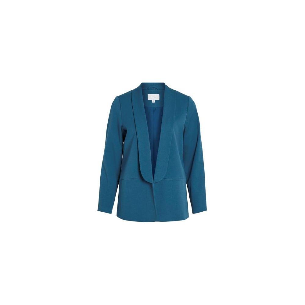 Vila Clothes Blue Polyester Blazer VI-12634200582-IT38|XS