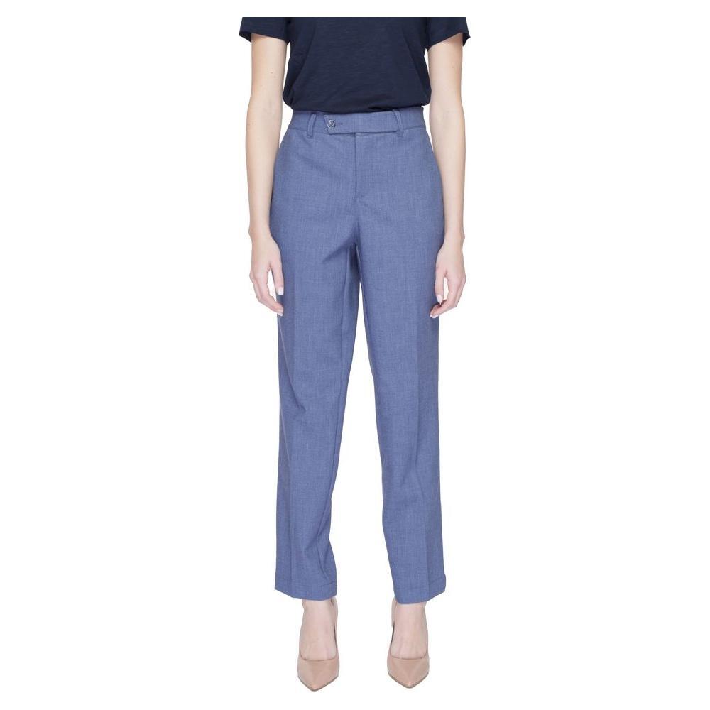 Street One Blue Polyester Pant ST-13508200010-W36 | L30