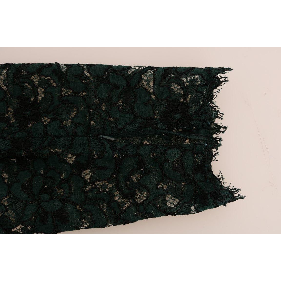 Dolce & Gabbana Green Floral Lace Leggings Pants BYX1125-5