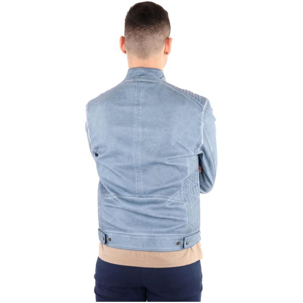 Yes Zee Light Blue Polyethylene Men Jacket YE-14593-XXL