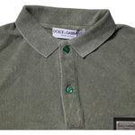 Dolce & Gabbana Army Green Logo Plaque Cotton Polo Shirt T-shirt TSH90002-44