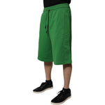 Dolce & Gabbana Green Cotton Men Sweatshorts Bermuda Shorts PAN75245-48