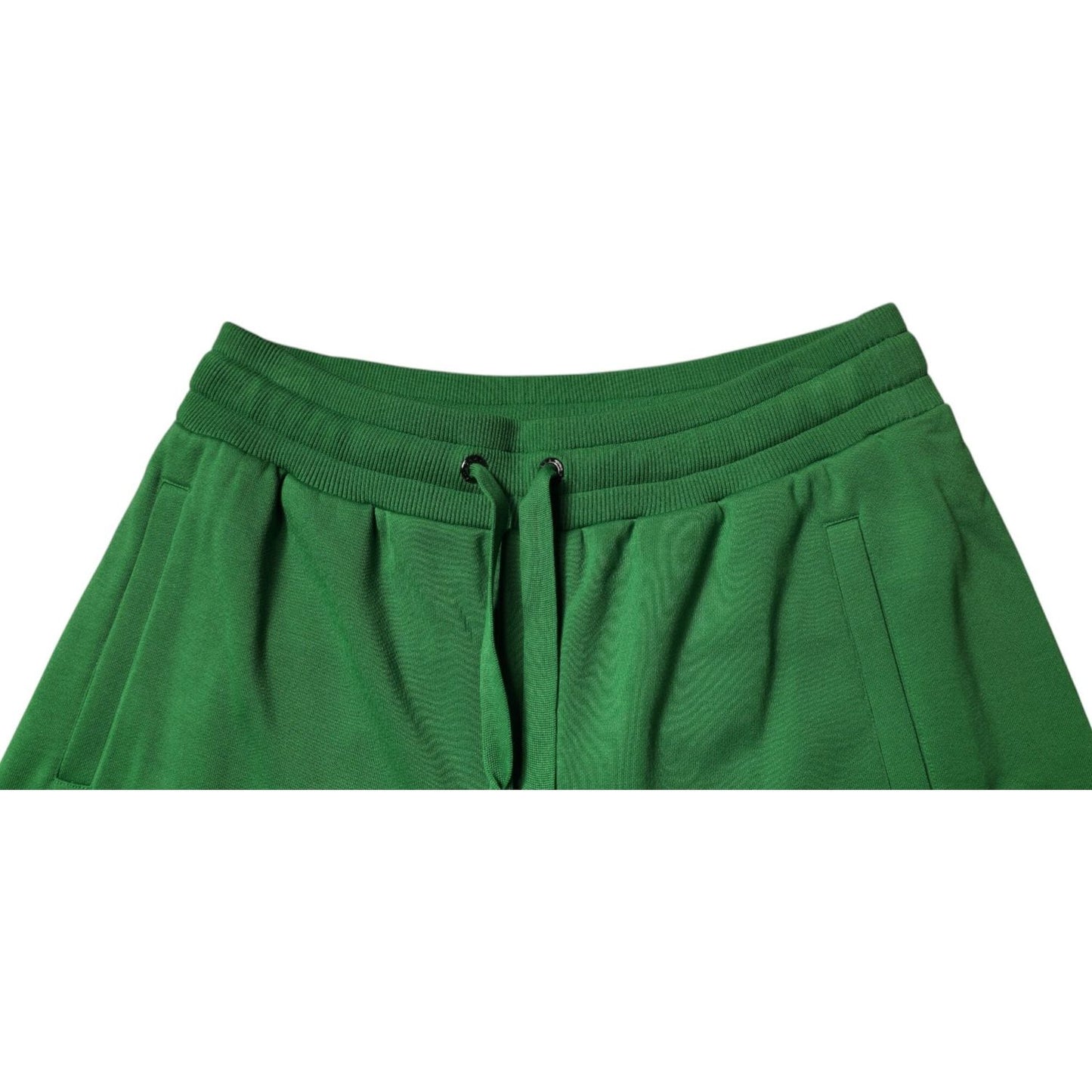 Dolce & Gabbana Green Cotton Men Sweatshorts Bermuda Shorts PAN75245-48