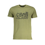 Cavalli Class Green Cotton T-Shirt CA-28467-XL