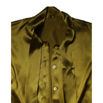 Dolce & Gabbana Green Ascot Collar Long Sleeves Blouse Top TSH906734-42