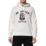 Dolce & Gabbana White Cotton DG ROYAL Print Hooded Sweater TSH90501-44