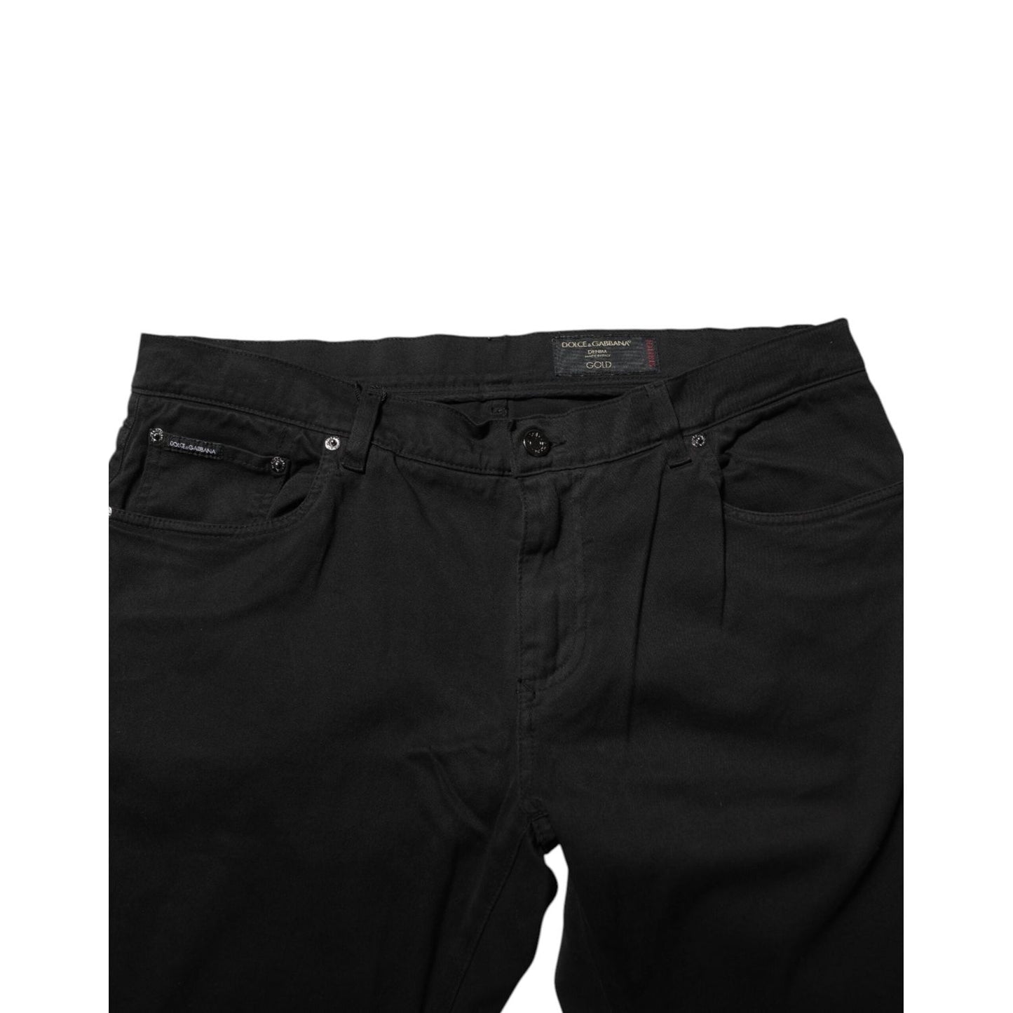 Dolce & Gabbana Black Cotton GOLD Skinny Denim Jeans PAN76345-54