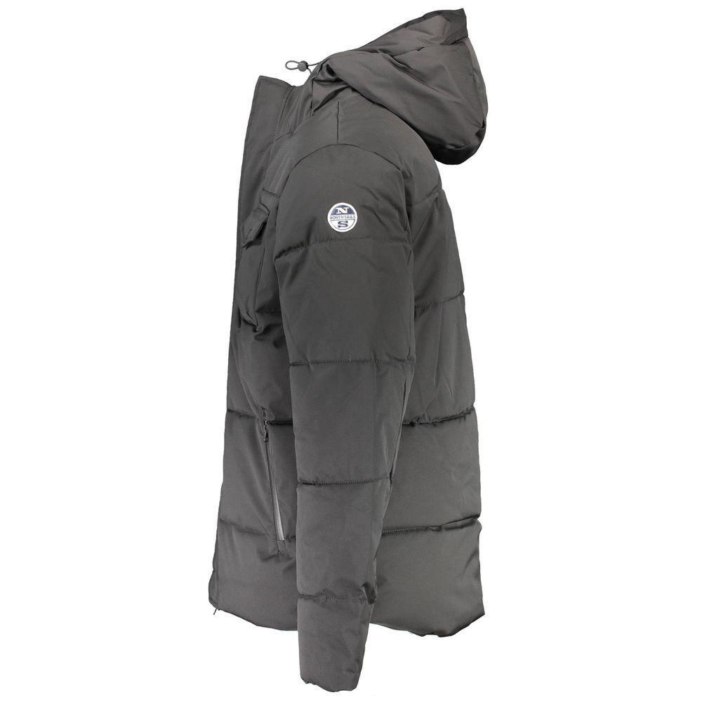 North Sails Black Polyester Jacket NO-16279-3XL