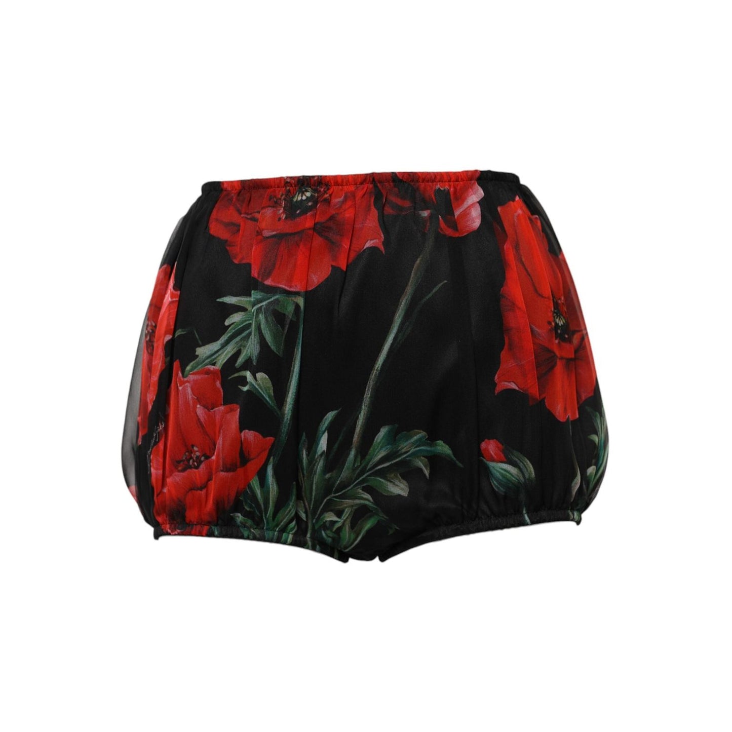 Dolce & Gabbana Black Floral High Waist Women Hot Pants Shorts PAN74909-40