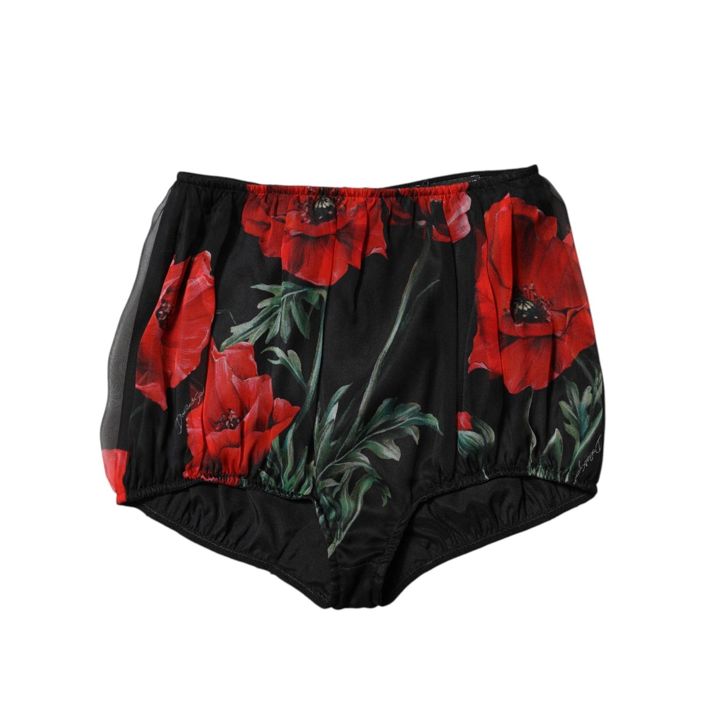 Dolce & Gabbana Black Floral High Waist Women Hot Pants Shorts PAN74909-40