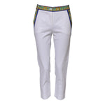 Dolce & Gabbana White Cotton Mid Waist Tapered Trouser Pants