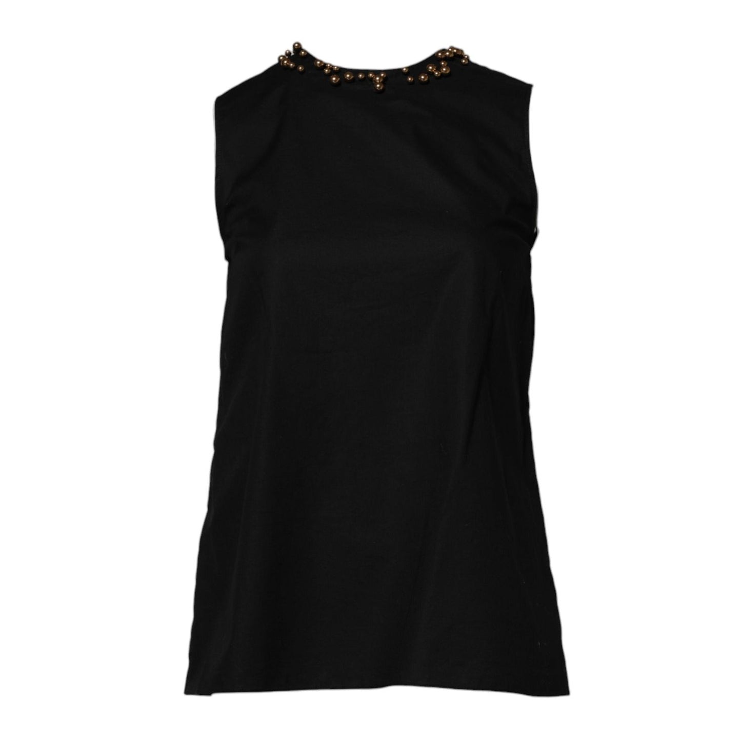Boutique Moschino Black Cotton Sleeveless Women Tank T-shirt TSH86783-36